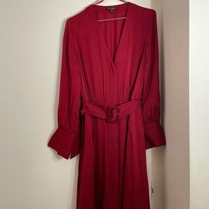 Massimo Dutti Midi Dress (Red Maroon, US 6)